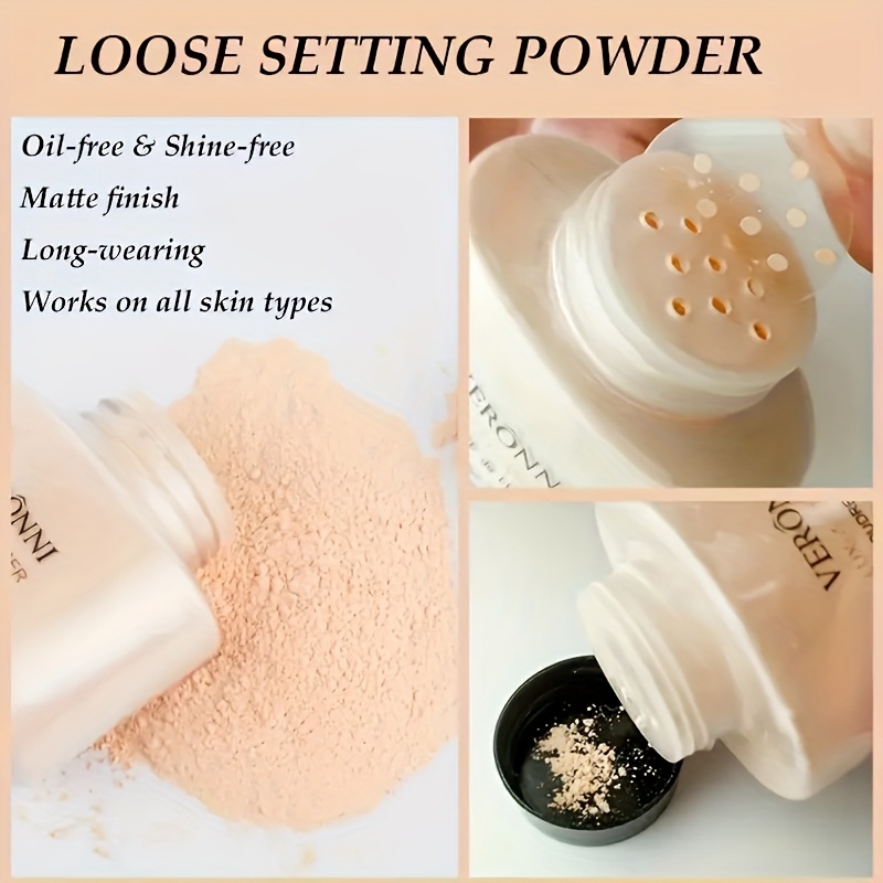 Luxurious Setting Powder, Includes Brush and Powder Puff.Long-Lasting Loose Powder, Creates a Smooth, Flawless Finish, Oil-Controlling Matte Finish, Long-Lasting, Waterproof, Non-Clumpy Formula, Suitable for All Light Beige Tones - Perfect Christmas - Image 14
