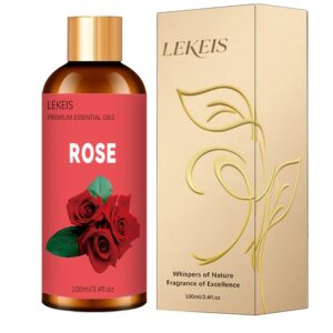Rose Essential Oil, 3.38oz, Texture, Suitable for Hair and Light Beige Care, Suitable for Massage and Diffusers, with a Fresh and Natural Fragrance, Long-lasting Moisturizing, Multi-purpose, Suitable for Both Men and Women as Massage Oil