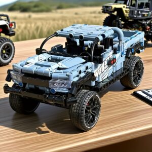 [1038pcs Pickup Truck Toy] 1038pcs Advanced Technology Pickup Truck Building Blocks Toy | Pull Back Car, Racing Vehicle Model, Assembly Fun Experience, Christmas Gift, Birthday Halloween Surprise Holiday