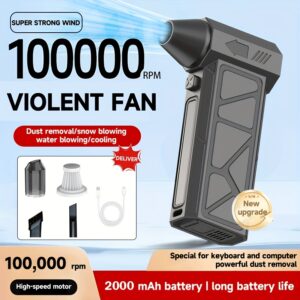 Handheld Snow Blower Compressed Air Blower - Mini Turbo Fan With Digital Display, Wireless Electric Cleaning Fan, Car Dryer | for home Outdoor, Blow Leaves And Dust, Dual Power USB/ Battery, Suitable For Home And Car Use, Christmas Gift