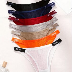 7-Pack Women'S Sexy Solid Color Breathable Soft Comfortable Underwear - Assorted Colors (, Red, Navy ) - High-Quality Everyday & Special Occasion Panties, Comfortable Underwear, Minimalist Design, Smooth Texture Fabric