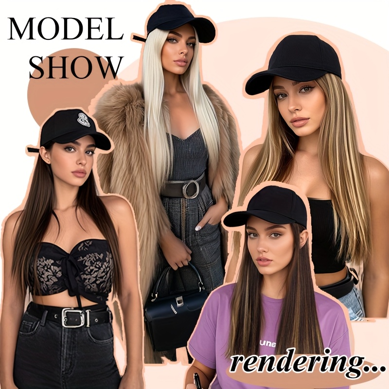 Long Straight Black Synthetic Hair Wig with Bangs - Natural-Looking Baseball Cap Hair Extension for Women, Easy to Style & Maintain, All-in-One Design for Versatile Looks, Hair Wigs, Versatile Hairpiece, Comfortable Fit Cap - Image 10