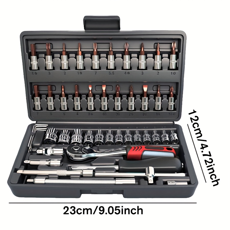 171/45/40+3pcs Professional Car Repair Tool Set, Ratchet Wrench Set, Torque Wrench, 1/2 *1/4" 3/8" Drive Deep And Standard Sockets, Car Repair And Home Machine Tool Set, Suitable for Car And Bicycle Repair Tools - Image 6