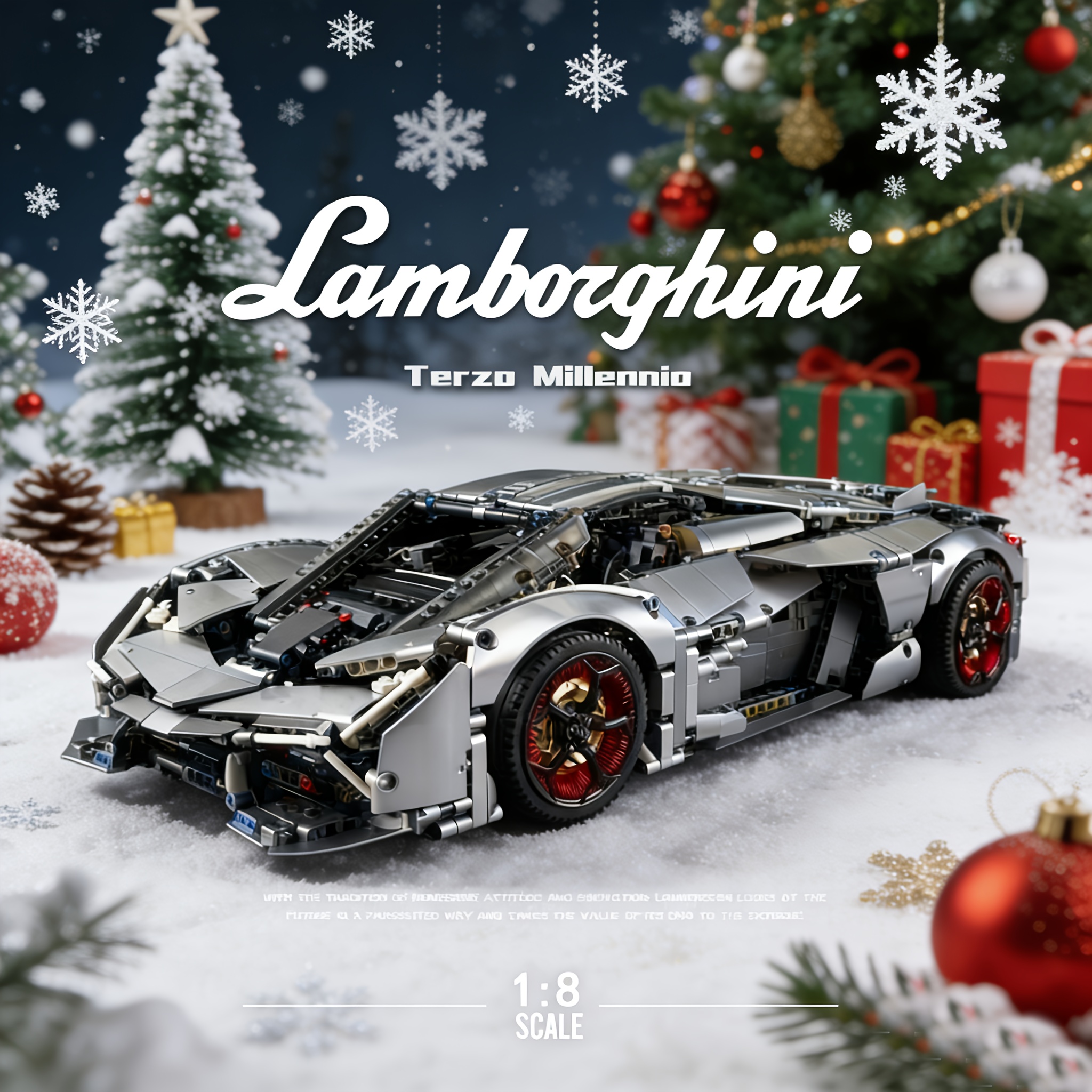 4260pcs Building Block Car Set | Door, Wheel Hub, Engine Linkage Assembly Toy, Suitable For Advanced Mechanical Model Set For 14 Years Old And Above, Red Sports Car, Halloween Black Friday