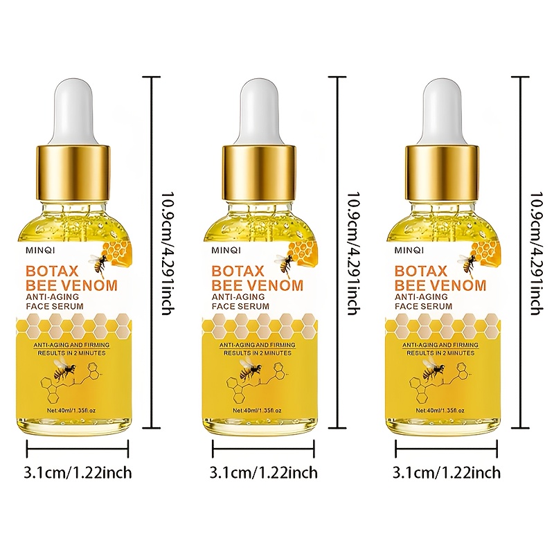 3-Pack BOTAX Bee Venom Facial Serum, Containing Peptides, Retinol, and Bee Venom for Facial Care. Hydrates and Firms the Light Beige, Suitable for All Light Beige Types. Skincare - Image 6