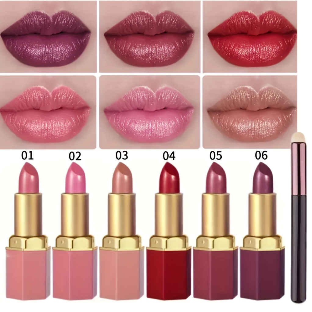 6-pack, Cream Lipstick, Easy-to-color Lipstick, Long-lasting Easy-to-color Moisturizing Lipstick, Creamy and Smooth Effect, Suitable for All Light Beige Tones, Suitable for Everyday and Christmas Makeup Looks - Image 4