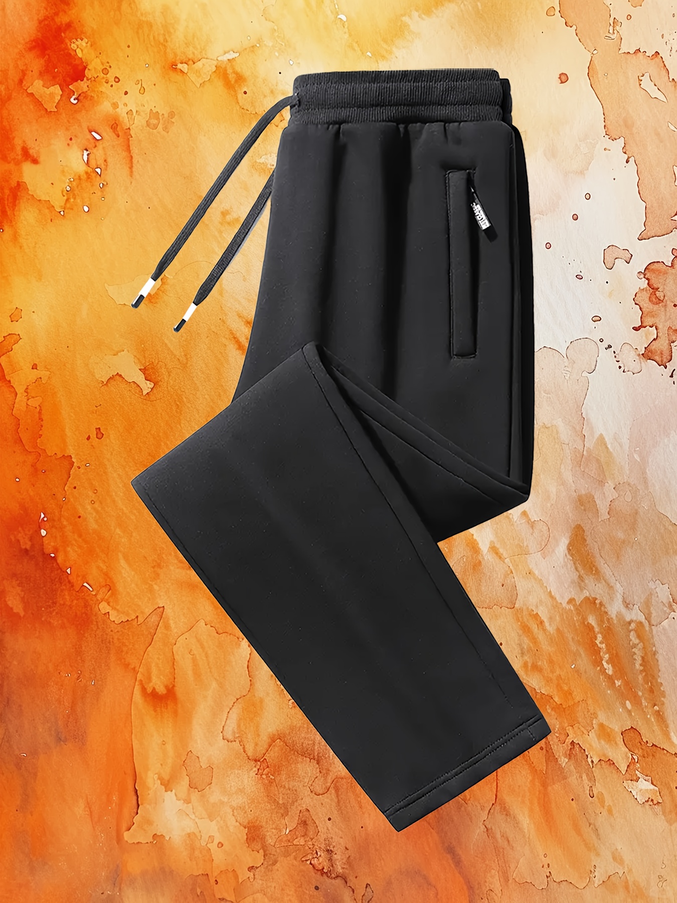 Men'S Casual Jogger Pants - Soft Stretchy Fabric, Mid-Rise Straight-Leg with Side Zipper Pockets, All-Season Comfort for Running, Hiking, And Outdoor Activities, Jogging Pants, Hiking Apparel, Sleek Design, Durable Construction, Minimalist Style - Image 9