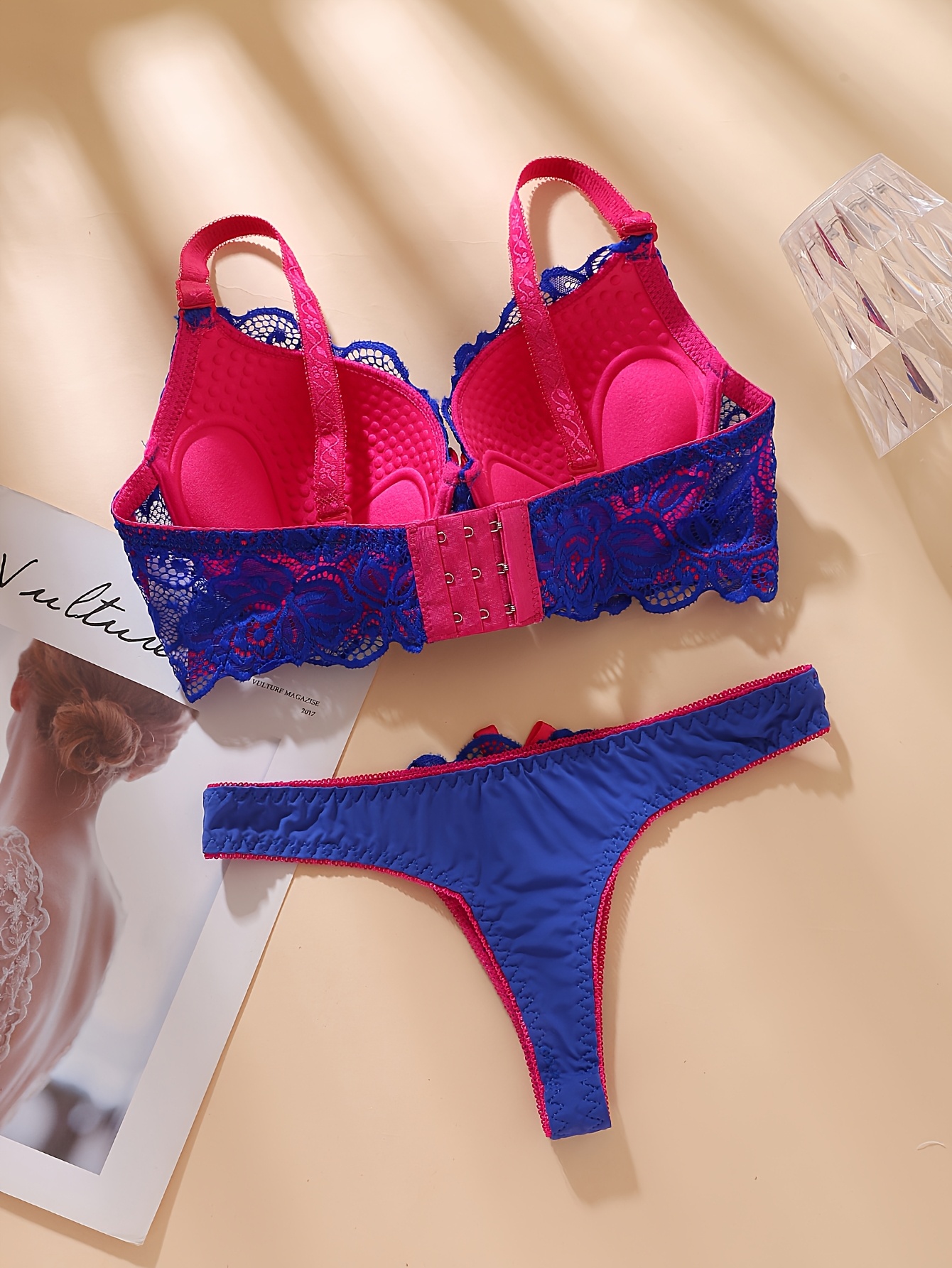 3pcs Set French-Style Women's Low-Rise Bikini Bra & Thong Underwear Set - Full Coverage Matching Color-Block Lingerie, Non-Detachable Pads, Elegant for married/Couple (Hand Wash Only) - FemaleSexy Line Special Collection - Image 10