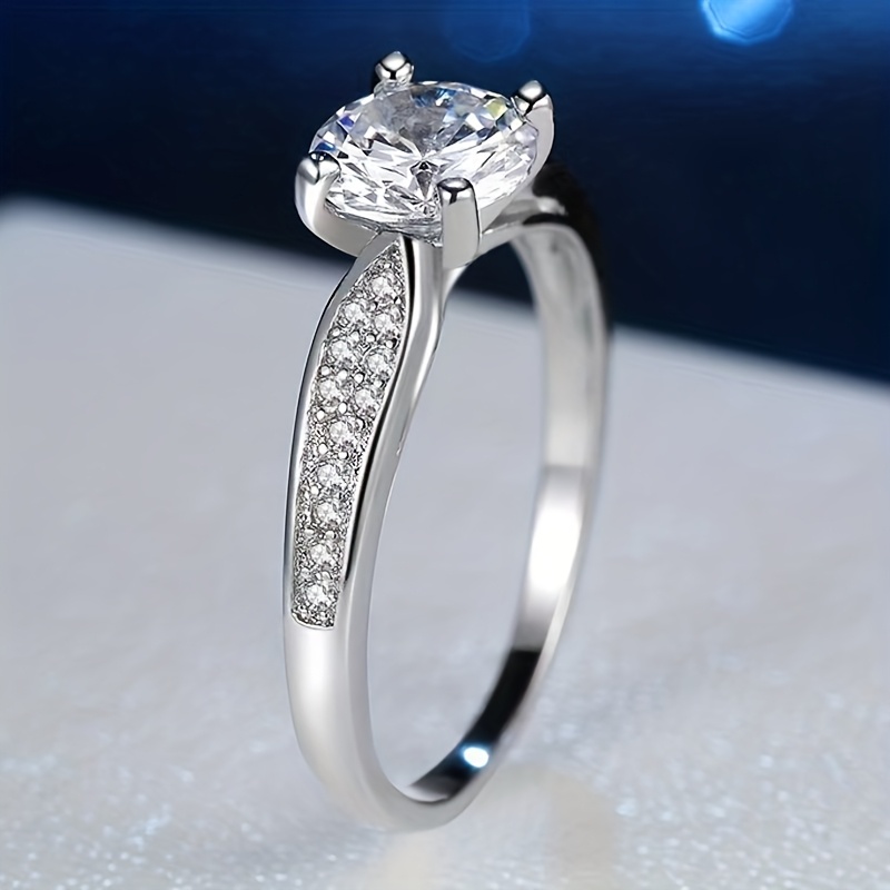 A S925 Pure 925 Silver Teenager'S Ring Inlaid with A 1.25-carat Lab-grown Lab-grown Diamond, Suitable As A Gift for Wedding Anniversaries, Birthdays, Valentine'S Day, Mother'S Day, Christmas, And Labor Day. Pure 925 Silver, Anti-allergic. - Image 3