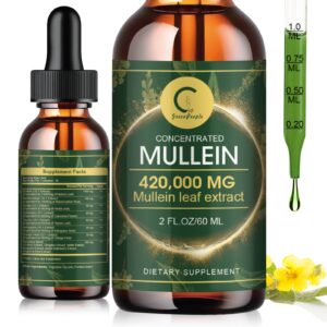 GPGP Greenpeple Mullein Drops for Lung Health - Liquid Tincture of Mullein Leaf, Supports Respiratory, Immune, And Digestive Health, Natural Herbal Supplement, Choice for Christmas Gifts, 2Fl.Oz/60Ml, Winter Gifts