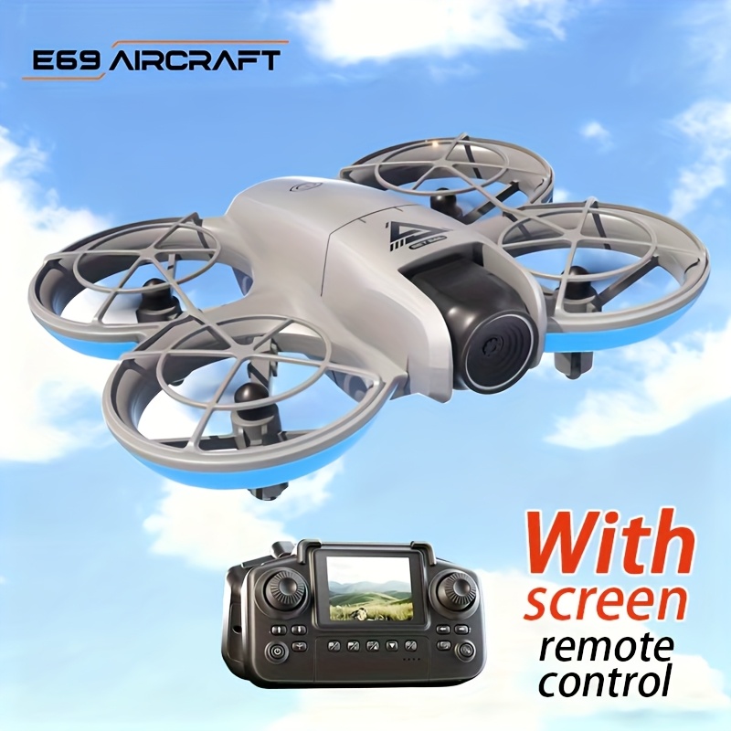 E69 Foldable Drone with Screen Control, Dual Camera & Optical Flow - Quadcopter Suitable for Beginners, Indoor/Outdoor FPV Aerial Photography Drone, Perfect for Gifts (Compatible for)