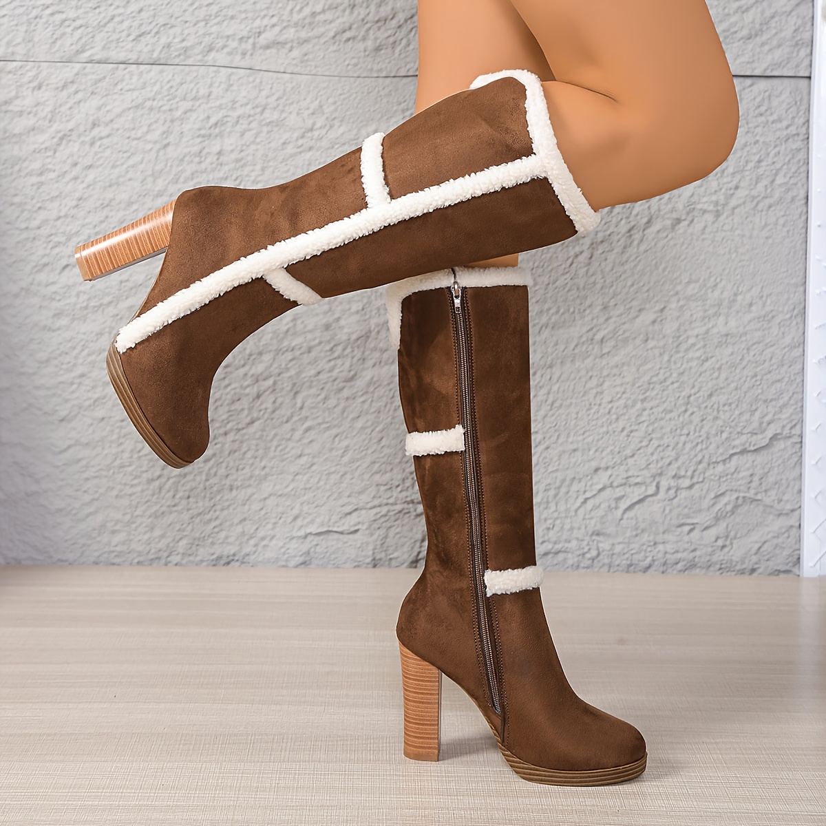 Women's Winter Snow Boots with Thick High Heel - Round Toe Boots Suitable for Ice, Snowy & Slushy Conditions - Heavy-Duty TPR Sole & Insole - Warm Weather Footwear (Dry Only) - Image 11