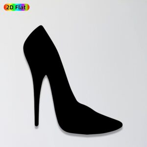 1pc High-Heeled Shoe Metal Wall Art | Stylish High-Heeled Shoe Statue Mural, Ideal Gift for Valentine'S Day, Anniversary, Fashion Decor Enthusiasts, Rust-Resistant, Perfect for Bedroom Wall & Balcony Fence, Chic Home Accent
