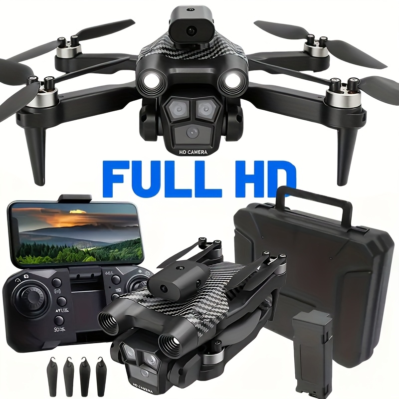 Three-camera Drone, Foldable Remote-controlled Drone, Remote-controlled Toy, Easy to Operate, Suitable for Beginners, Gift for Men, Indoor and Outdoor Drone for Christmas And Halloween, Drone with Screen Remote Control, Indoor Flying
