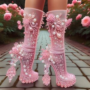 Exquisite High Heel Series Picture Design Special Shape and Crystal Diamond Partial Embroidery, 5D DIY Irregular Shaped Diamond Embroidery Kit, Home Wall Decor Craftsmanship for Living Room, Bedroom, Study, Hallway Creative Handicrafts, Frameless 11.81inch*11.81inch Embroidery Set, Household Wall Decoration