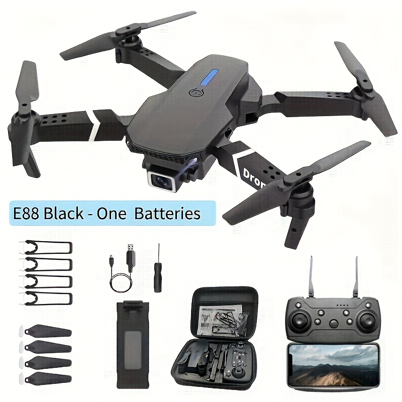 E88 Drone with Camera, Foldable RC Quadcopter, APP Control & Real-Time Video Remote Control, for Indoor/Outdoor Use, 2 Batteries, Lightweight, Perfect Birthday or Easter Gift, Beginner Drone, Recreational Drone - Image 2