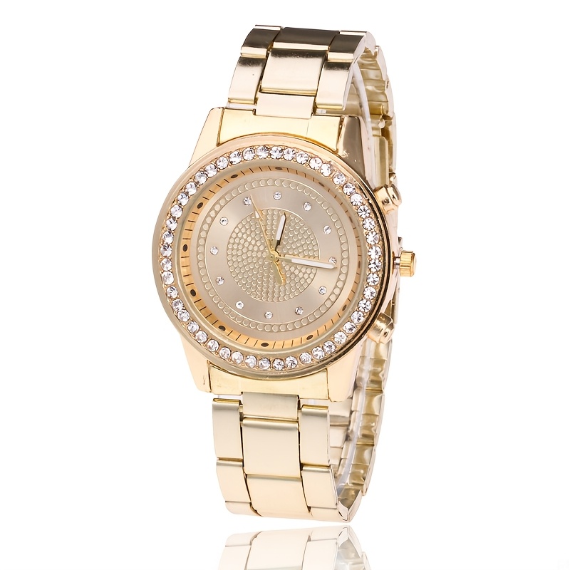 2pcs/set Women'S Watch and Bracelet Set | Gorgeous and Sparkly Quartz Watch with Rhinestones, Fashionable Jewelry Set, Non, Shock-resistant, Analog Display, Alloy Case and - Image 5