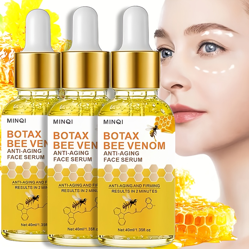 3-Pack BOTAX Bee Venom Facial Serum, Containing Peptides, Retinol, and Bee Venom for Facial Care. Hydrates and Firms the Light Beige, Suitable for All Light Beige Types. Skincare