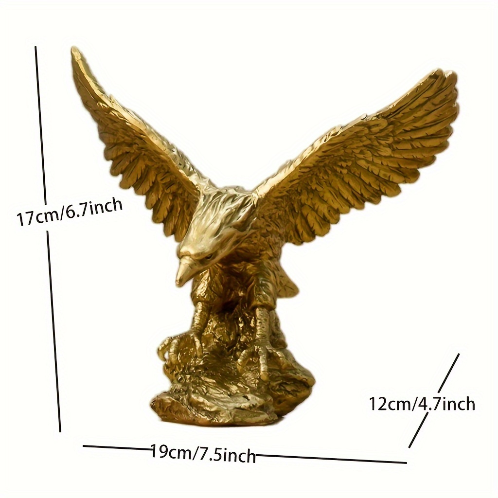 Modern Golden Eagle Resin Statue - Elegant Flying Bird or Perched Eagle Figurine, Durable Collectible Desk & Shelf Decor for Home Office, Year-Round Display, Symbolic Gift Suitable for Holidays & Corporate Decorations - Image 4