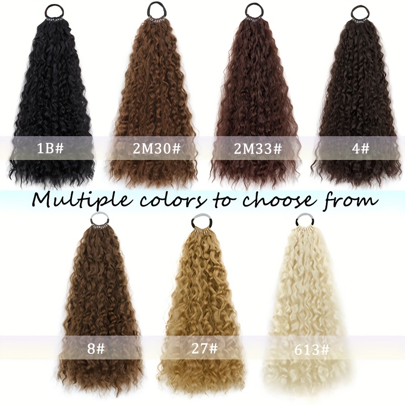 Women' Kinky Curly Long Ponytail Hair Extension - Volumizing Synthetic Fluffy Hairpiece with Elastic Band for Secure Fit, Volume & Curly Length for Parties, Weddings, Photo Shoots, Daily Use - Volume-Boosting Ponytail Add- for - Image 8