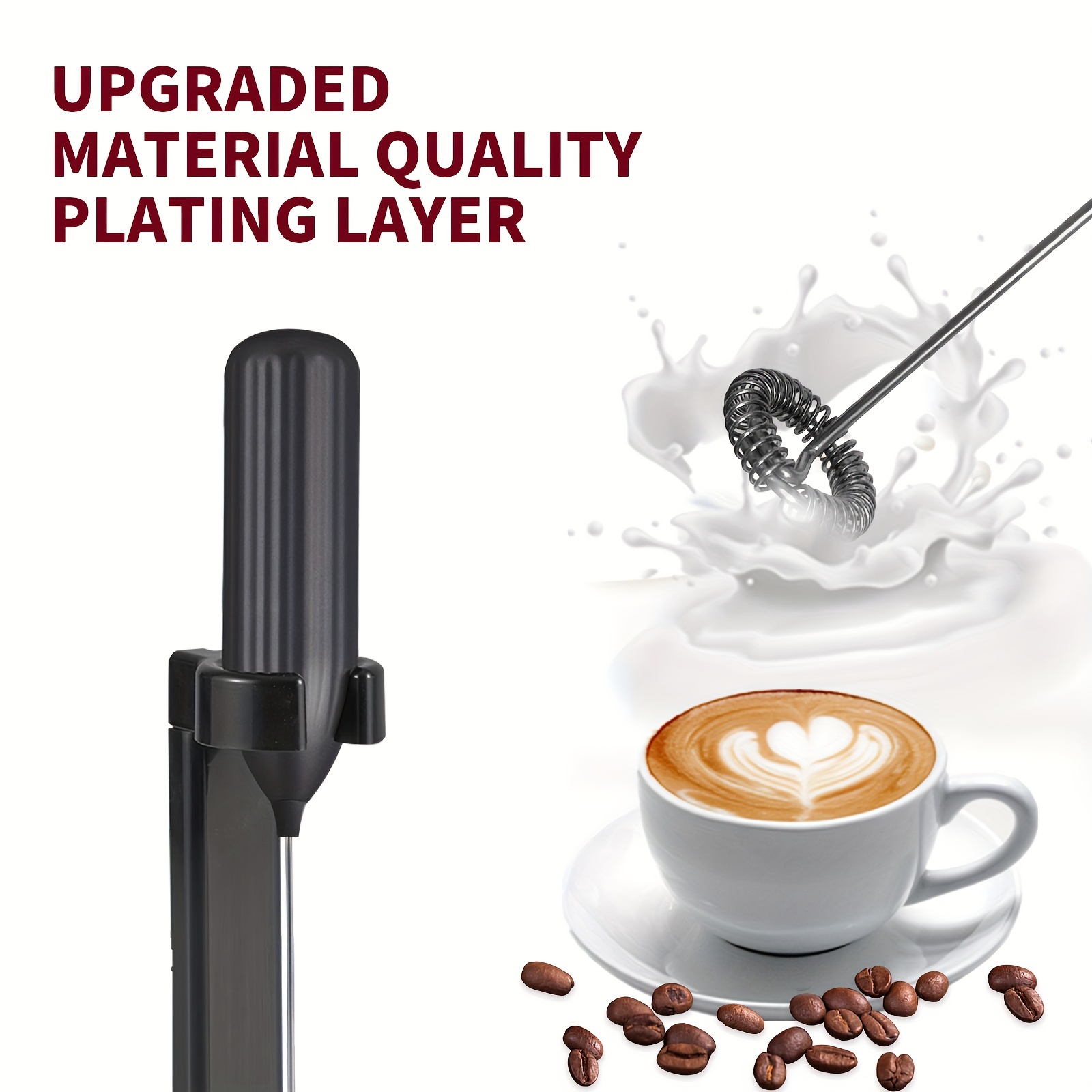 Lalayuan Strong Electric Milk Frother, Milk Foam Maker, Requires Batteries (Not Included) Stainless Steel Beverage Mixer, Portable Electric Whisk for Coffee, Latte, Cappuccino, Chocolate, Matcha Foam Creator, Cordless Mini Coffee Blender - Image 13