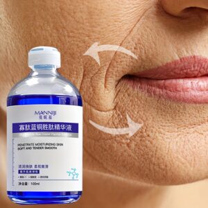 Blue Copper Peptide Serum, Strong Concentrated Liquid for a Fresh Texture, Quickly Tightens and Lifts the Facial Contours, Face Tightening, Non-Greasy, 100ml, Skincare Routine