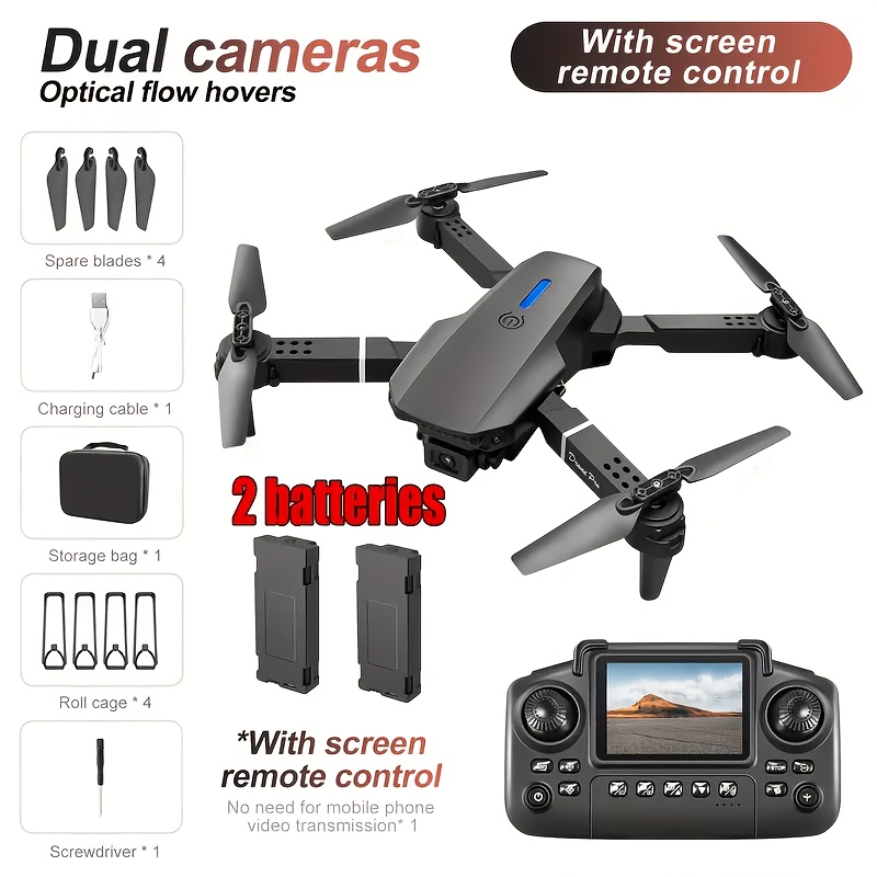 8K NEW Drone MAX Upgrade Edition Upgrade Edition with 2 Batteries - Screen Control, Dual Camera, Obstacle Avoidance, Brushless Motor, Foldable Arms, Ideal for Night Flying, Remote Control with Screen, Outdoor Flying, Aerial Photography, Portable - Image 7