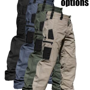 Men's Heavy-Duty Tactical Cargo Pants, Multi-Pocket Workwear with Zippered Compartments, Reinforced Stitching & Adjustable Cuffs, Non-Stretch Fabric for Outdoor, Construction, Hiking, Trekking, Spring/Fall Use (No Belt Included), Regular Fit Solid Color Design, Hiking Gear, Rugged Style, Sturdy Build, Utility Trousers, Outdoor Enthusiasts, Men Cargo Pant For Men, Cargo Pant For Men, Men Work Trouser, Men Work Pant, Tactical Pant For Men, Work Pant For Men, Camouflaged Pant For
