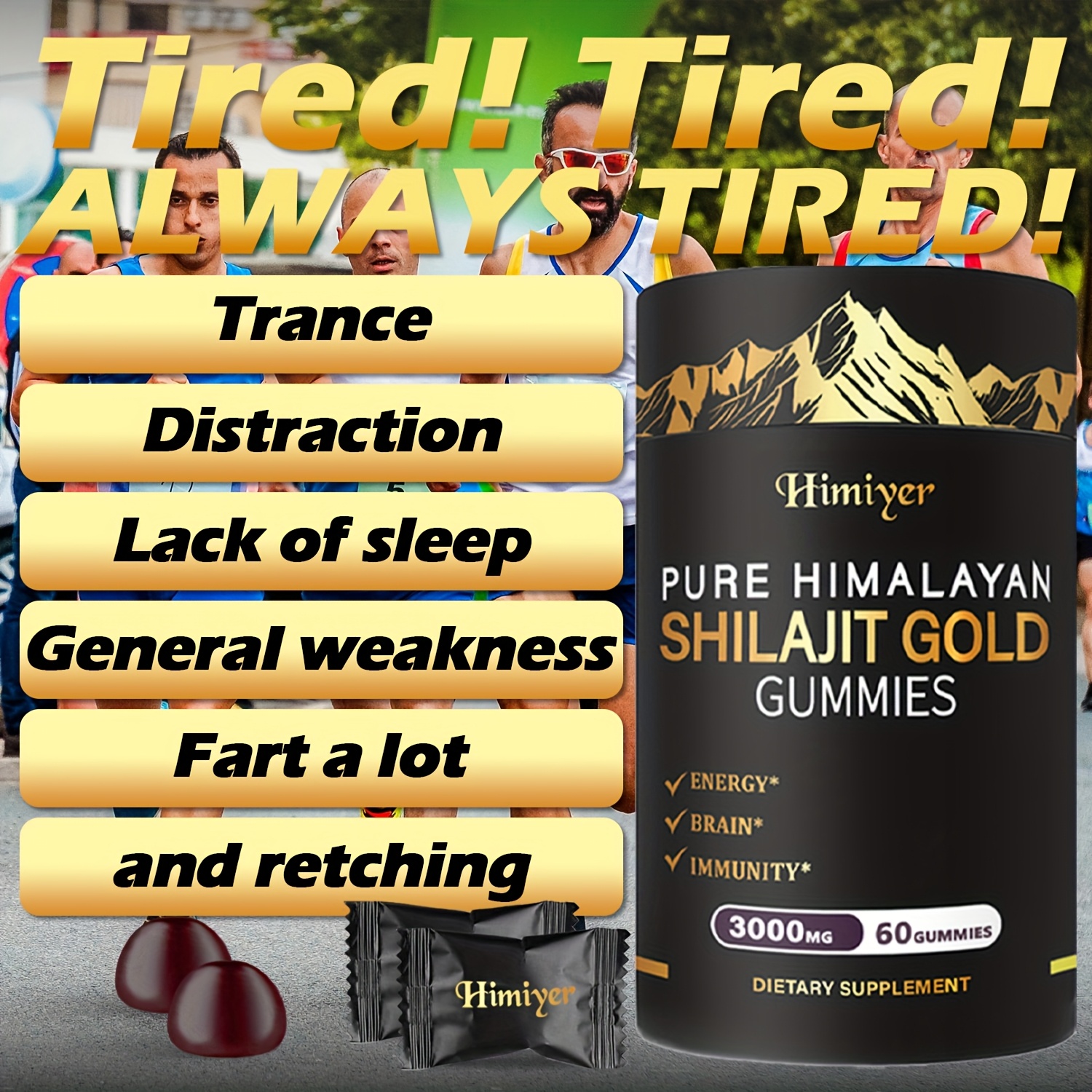 3000mg Shilajit, Ginger, Hoofgrass, Ginseng and Ashwagandha Multi-Mineral and Phytonutrient Supplement, Powerful Combination, Buy 2 Get 1 Free - Image 2