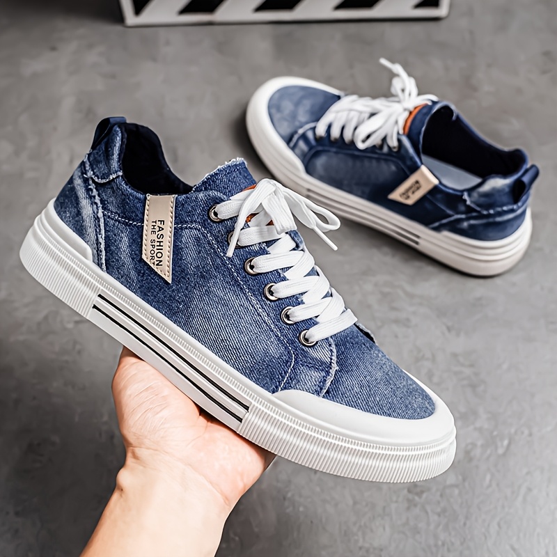 Men's Casual Skate Shoes - Lightweight Breathable Canvas Sneakers with Lace-Up Closure, Round Toe & Durable PVC Sole for Casual Attire, Running, Gym - Unisex All-Season Versatile Footwear, Running Shoes, Modern Sneakers, Fabric Lined Interior - Image 8