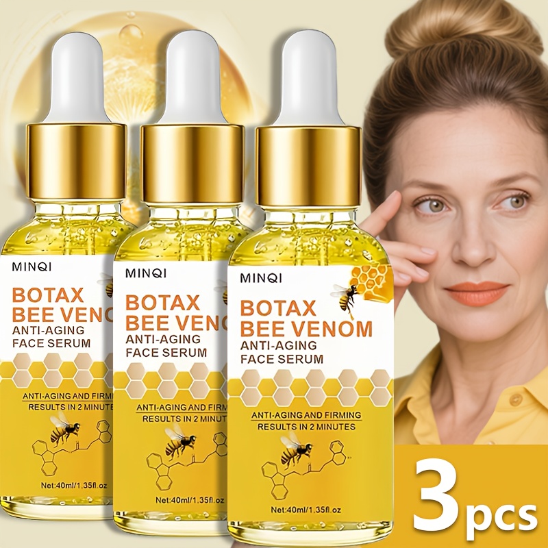 3-Pack BOTAX Bee Venom Facial Serum, Containing Peptides, Retinol, and Bee Venom for Facial Care. Hydrates and Firms the Light Beige, Suitable for All Light Beige Types. Skincare - Image 4