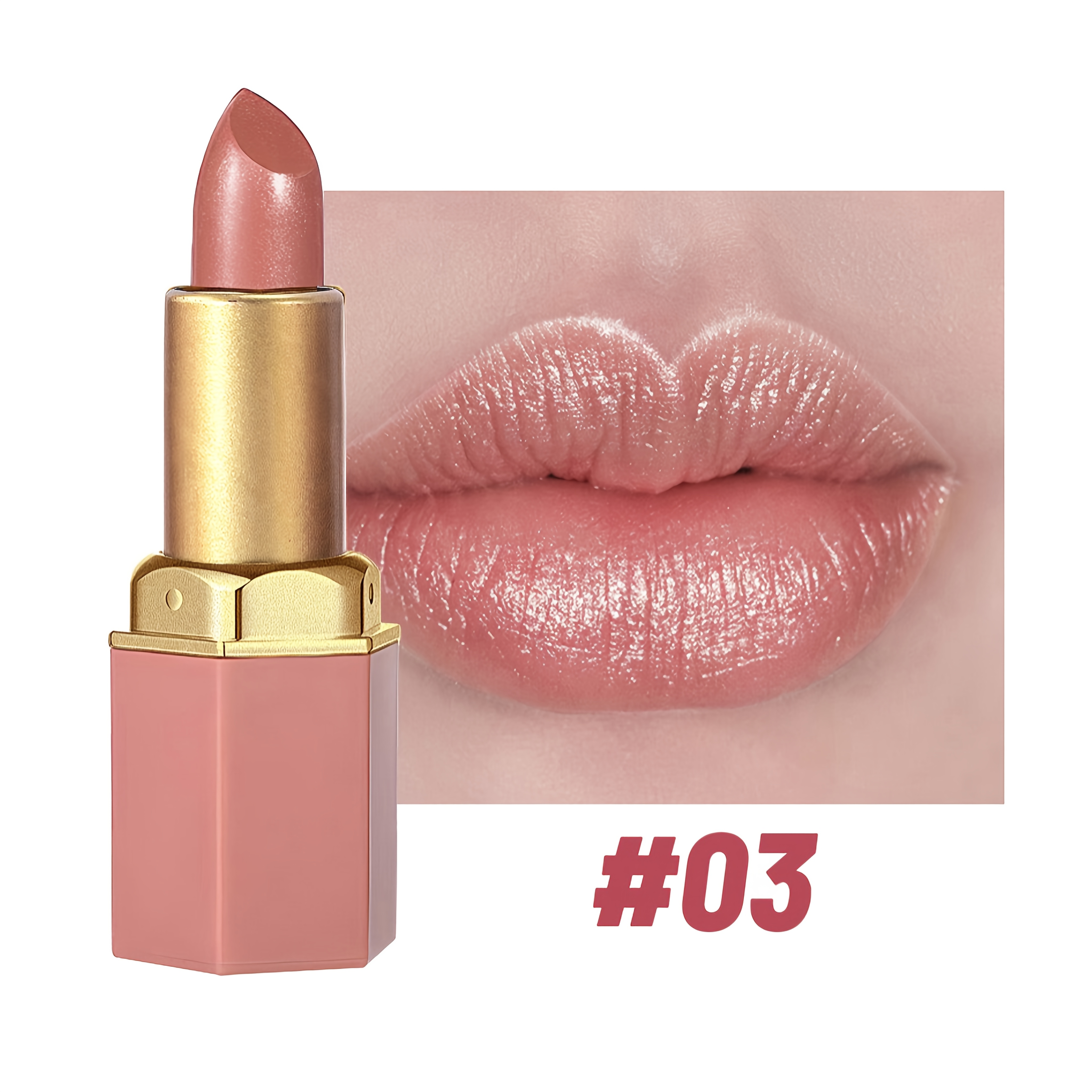 6-pack, Cream Lipstick, Easy-to-color Lipstick, Long-lasting Easy-to-color Moisturizing Lipstick, Creamy and Smooth Effect, Suitable for All Light Beige Tones, Suitable for Everyday and Christmas Makeup Looks - Image 9