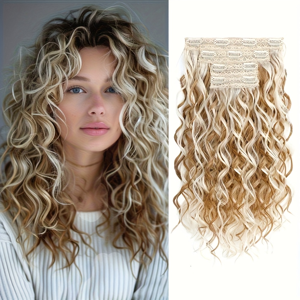 4pcs Clip-In Hair Extensions, 14.17inch Short Wavy Black Hair, Invisible Lace Women's Natural Soft Wigs, Suitable for Parties and Daily Use - Image 6