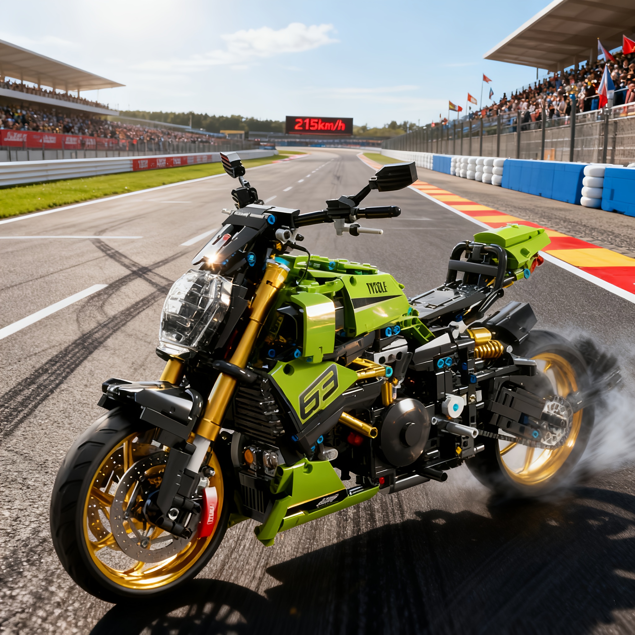 1:8 Large Scale Motorcycle Model Diavel Green1260 Lamborghlnl Edition. 1018pcs MOC Building Blocks Challenging Satisfying to Assemble.Doubles As Room Decor Halloween Decorations Clearance Deal - Image 7