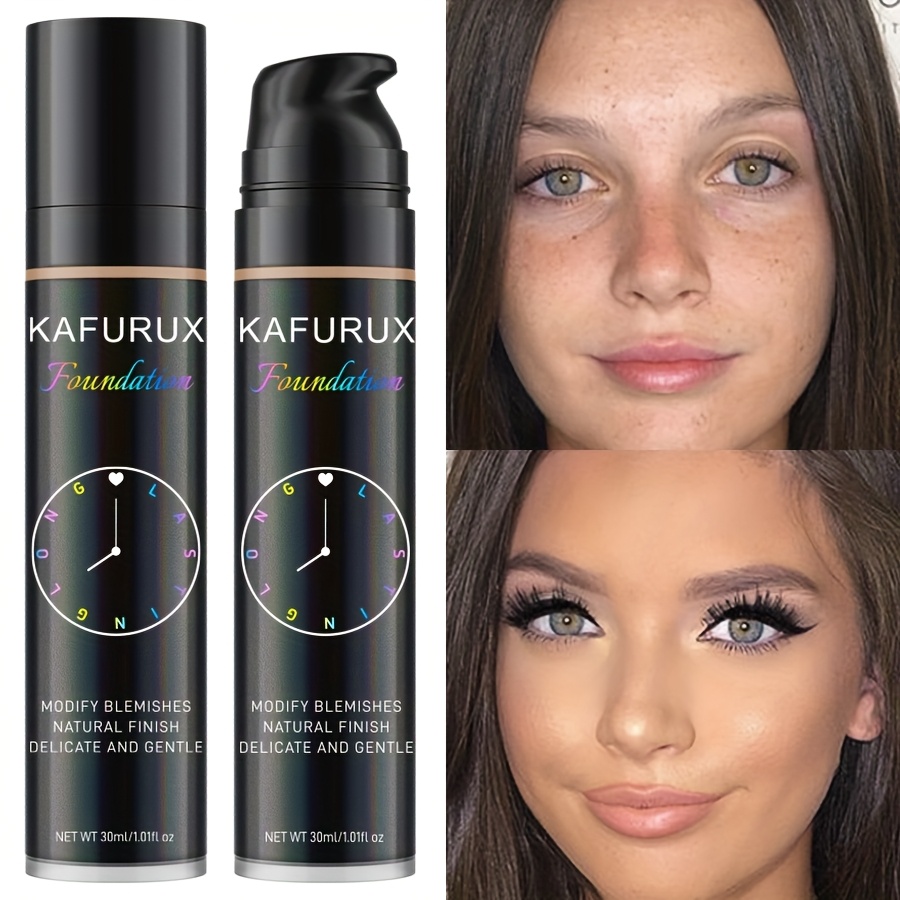 KAFURUX Full Coverage Liquid Foundation & Concealer - Strong Covering Power, Light Texture Formula Suitable for All Light Beige Types (Dry, Oily, Combination,), Light to Medium Shades for Flawless Light Beige Evenness - Women' - Image 2