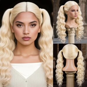 Wigs Suitable for Women, Wigs That Can Be Tied with Double Ponytails, Wigs That Can Be Created By Oneself, And Wigs In Brighter Colors Are Used to Be More Conspicuous In The Crowd