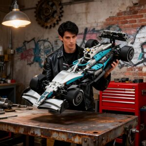 2025 New Edition 2182pcs racing building block set, 1:8 scale adult collectible set, real detail construction and display model, suitable for home or office decoration, high-quality ABS material, suitable for Christmas, Halloween, Valentine's Day