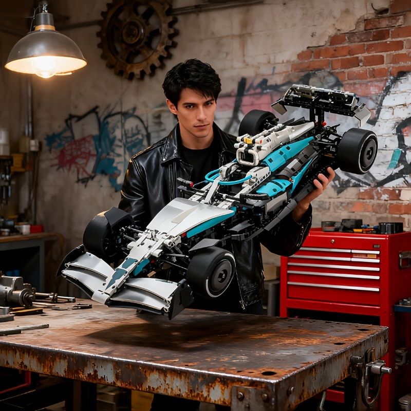 2025 New Edition 2182pcs racing building block set, 1:8 scale adult collectible set, real detail construction and display model, suitable for home or office decoration, high-quality ABS material, suitable for Christmas, Halloween, Valentine's Day