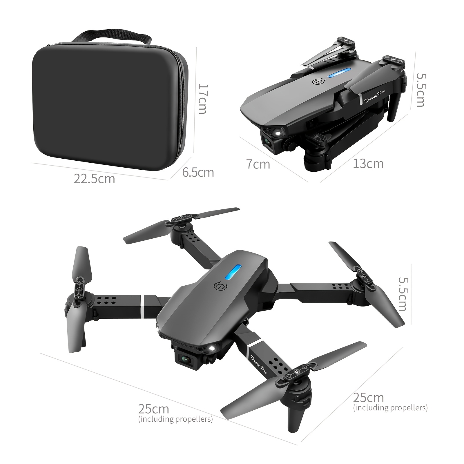 8K NEW Drone MAX Upgrade Edition Upgrade Edition with 2 Batteries - Screen Control, Dual Camera, Obstacle Avoidance, Brushless Motor, Foldable Arms, Ideal for Night Flying, Remote Control with Screen, Outdoor Flying, Aerial Photography, Portable - Image 11