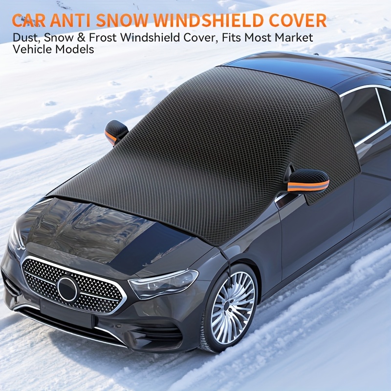 Car Windshield Snow Cover, Front Windshield Snow Protector. Quick Snow Removal to Avoid Glass Scratches, Universal Fit for Sedans/SUVs, 5 Magnets for Secure Hold, Magnetic Oxford Cloth Snow Cover. Easy to Store, Essential Winter Car Protection Tool - Image 2