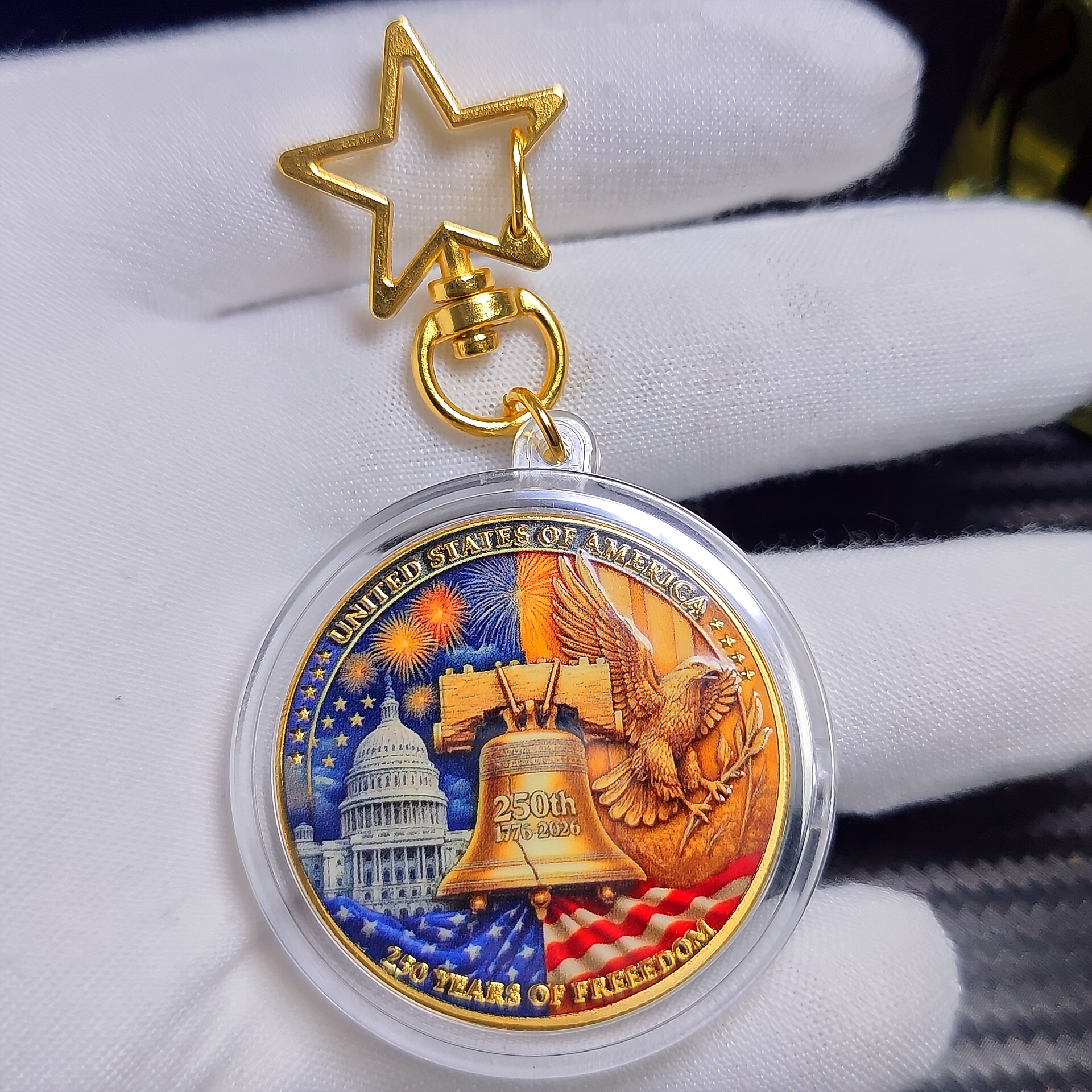 Replica Coin 250th Anniversary/250 Years of Freedom Commemorative Coin Collection Set (1776-2025)/Replica Military Challenge Coin with US Capitol & Eagle Design/Collectible Medals in Plastic Box/Limited Edition Gift for History Buffs & Collectors - Image 9