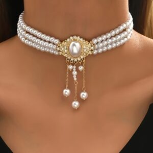 [Vintage Oval] Necklace | Faux Pearl | Decorative | Gift | Baroque Style