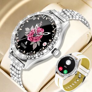 The 2025 Elegant And Stunning Smartwatch Designed for Women Features a 1.32-Inch HD Full Touchscreen, Supports Wireless Calling, AI Voice, Watch Faces, Music Control, And Over 100 Sports Modes Including Yoga, Running, And Calorie Tracking