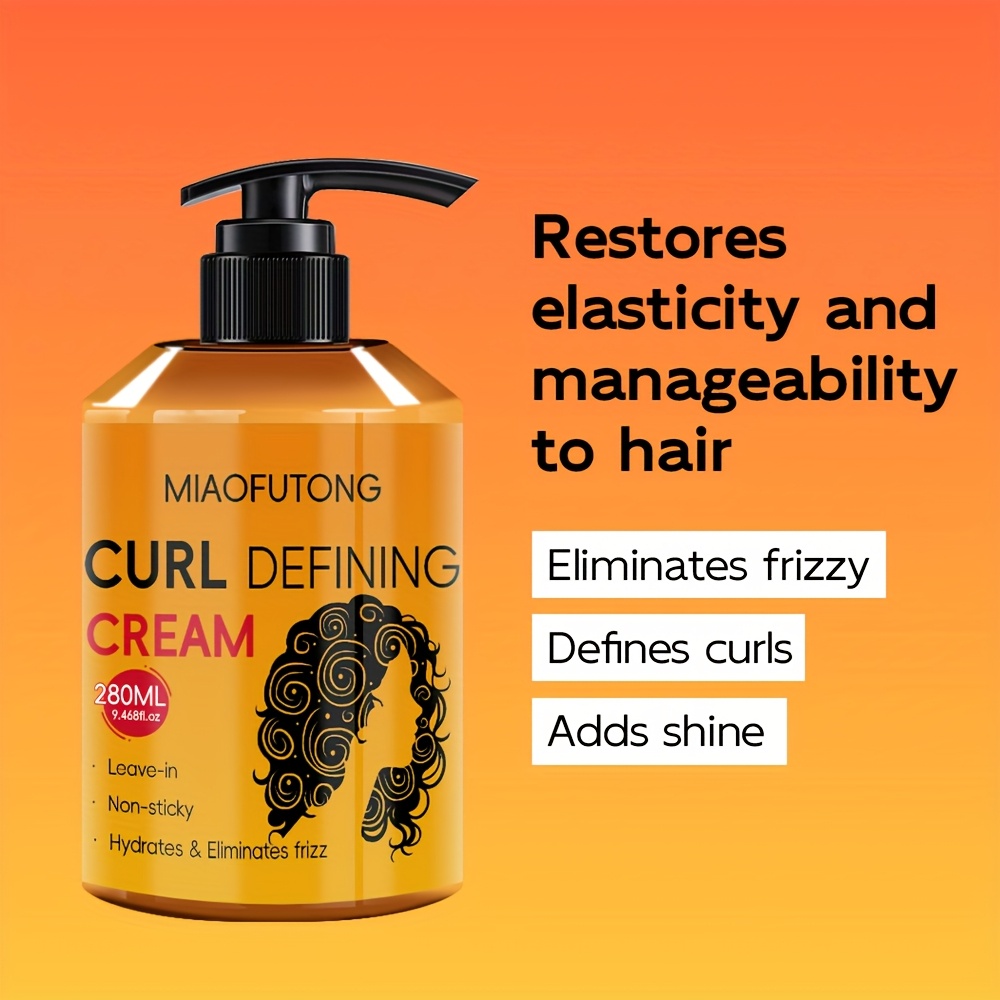 Argan Oil Curl Defining Cream, Hydrating Styling Conditioner For All Hair Types, Enhances Shine Boosts Volume, Ideal For Dry & Frizzy Hair, Frizz Control & Moisture Lock, 280ml - Image 4