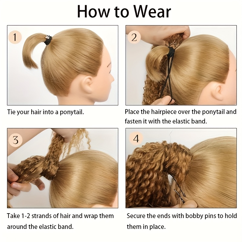 Women' Kinky Curly Long Ponytail Hair Extension - Volumizing Synthetic Fluffy Hairpiece with Elastic Band for Secure Fit, Volume & Curly Length for Parties, Weddings, Photo Shoots, Daily Use - Volume-Boosting Ponytail Add- for - Image 2