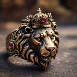 New Domineering Lion Head Waiting for Crown Ring, Exquisite Carving, Daily Wear, Halloween, Holiday Gift Preferred Boutique Gift, for Teenager