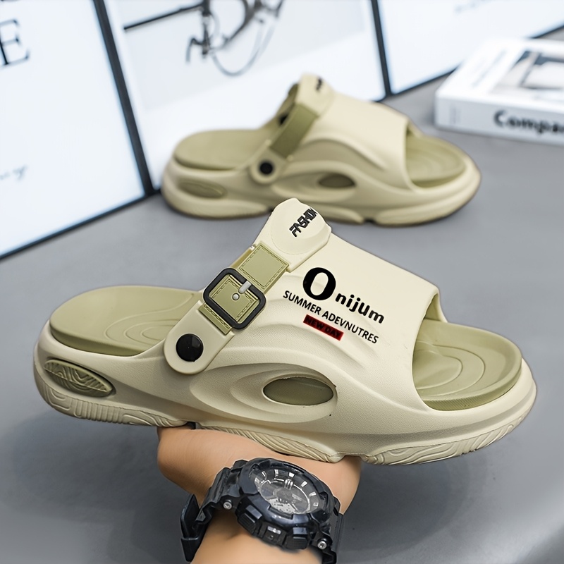 Men'S Summer 2025 EVA Cushioned Slide Sandals - Breathable, Non-Slip, Dual-Purpose Indoor/Outdoor Wear, Comfortable Soft Sole with "ZAP IT!" Graphic Design, Open Toe, Black/White Options, Summer Sandals, Suitable for Women - Image 6