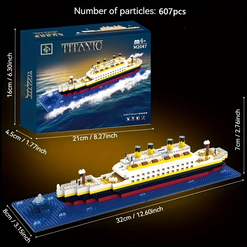 Building Blocks of The Titanic Ship, a Model Toy for Assembly, Decorative Ship Blocks, a Puzzle Toy Suitable for Boys And Girls, Perfect As a Gift for Christmas And Halloween. - Image 4
