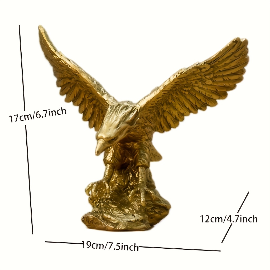 Modern Golden Eagle Resin Statue - Elegant Flying Bird or Perched Eagle Figurine, Durable Collectible Desk & Shelf Decor for Home Office, Year-Round Display, Symbolic Gift Suitable for Holidays & Corporate Decorations - Image 5