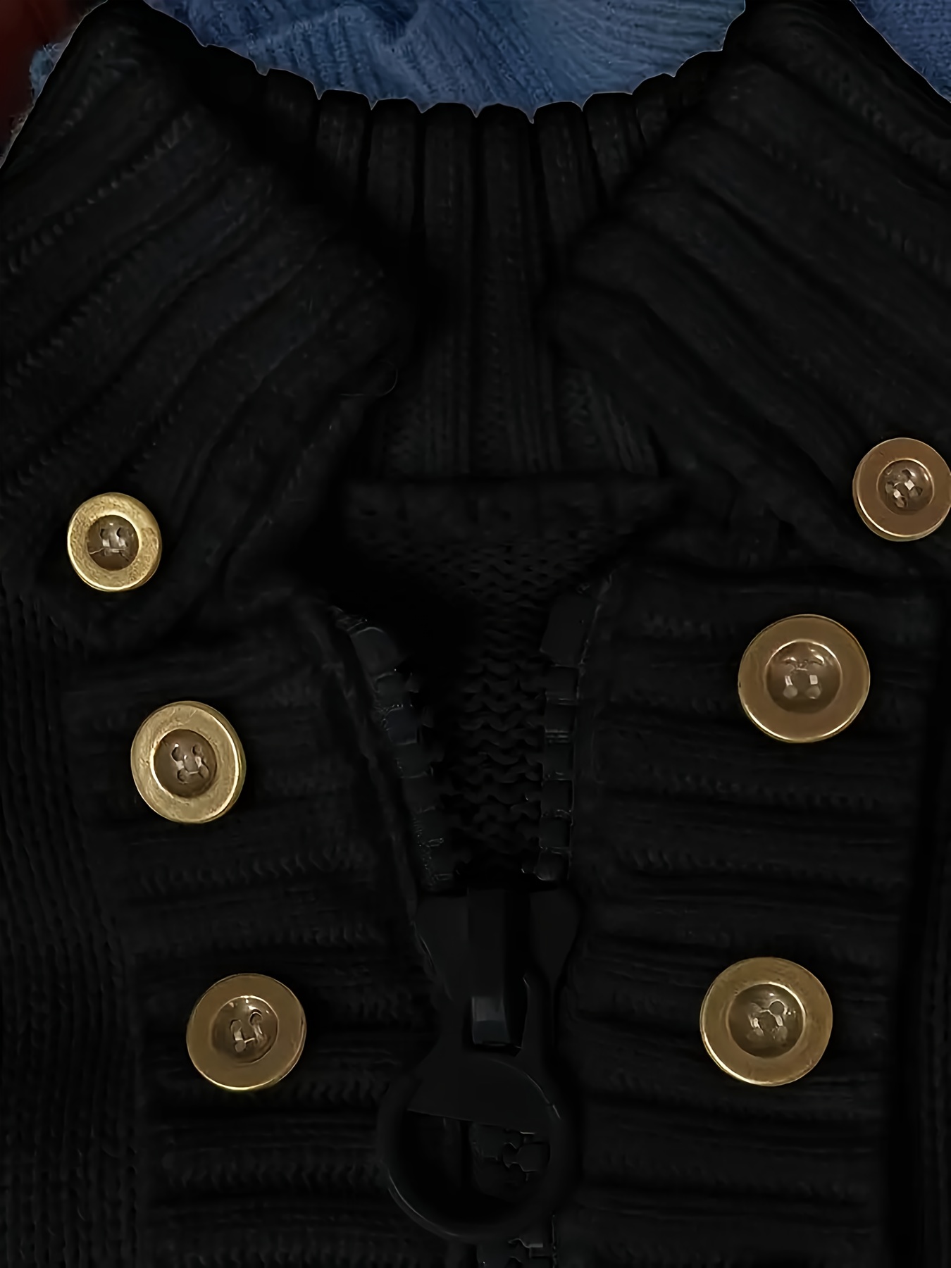 Women'S Elegant Round Neck Cardigan with Zipper & Button Details - Solid, Long Sleeve, Fall/Winter Fashion, Casual Chic Style, Perfect for Casual Attire - Image 11